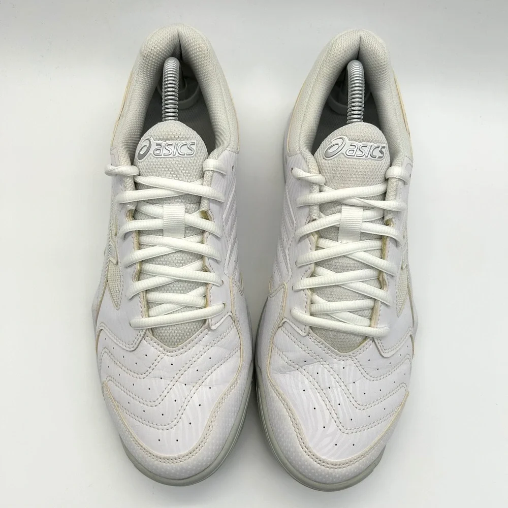 ASICS Gel-Dedicate 6 Tennis Shoes Mens 9 White Silver Athletic Court Sneakers